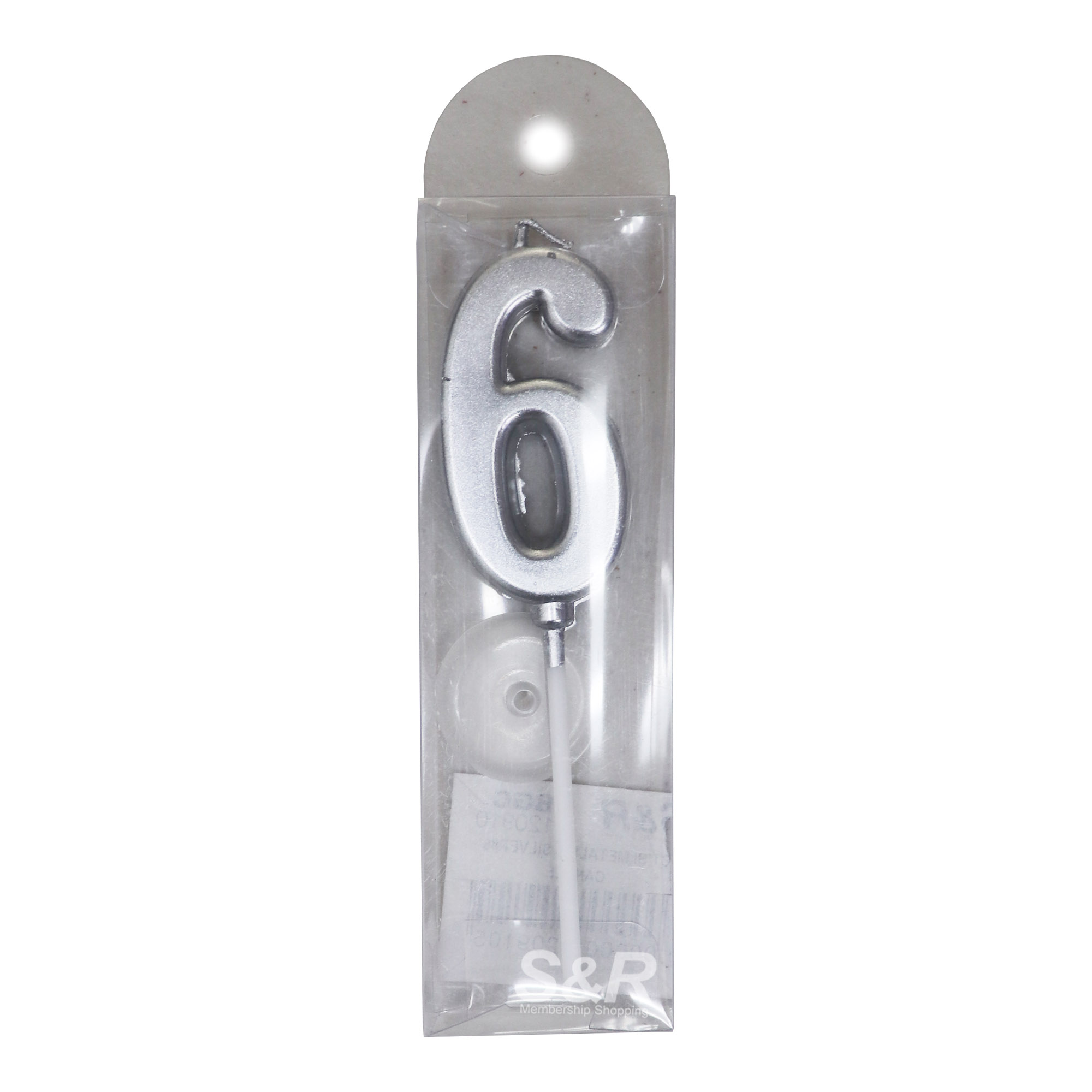 S&R #6 Metallic Silver Candle 1pc S&R #6 Metallic Silver Candle 1pc